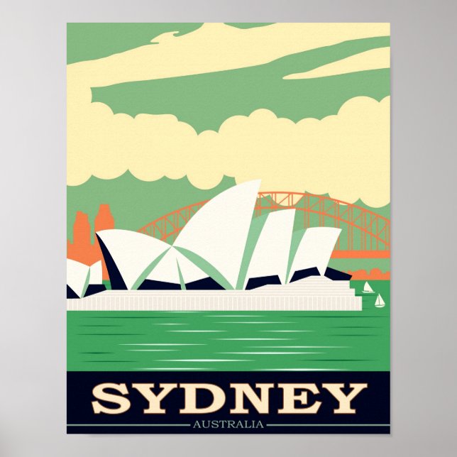 Sydney Opera House Vintage Poster (Devant)