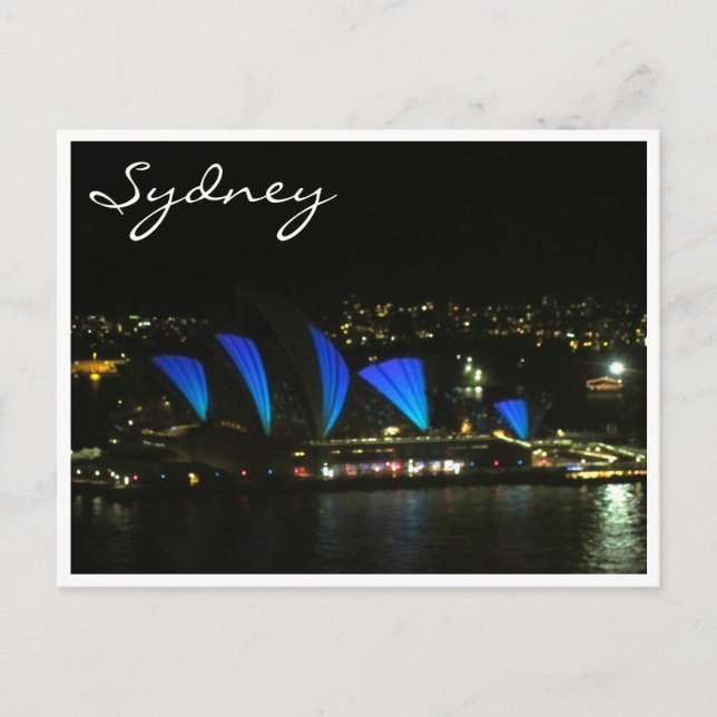 Sydney Opera lebhaft blau Postkarte (Vorderseite)