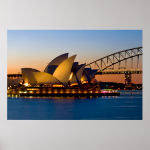 Sydney-Opernhaus-u. Sydney-Hafen-Brücke Poster