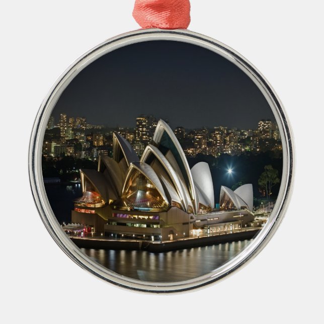 Sydney-Opernhausschönheit und -frieden Silbernes Ornament (Vorne)