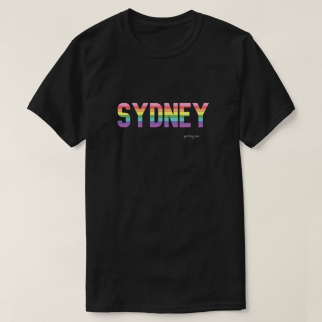Sydney Pride T - Shirt | Gay Rainbow Flag (Design vorne)