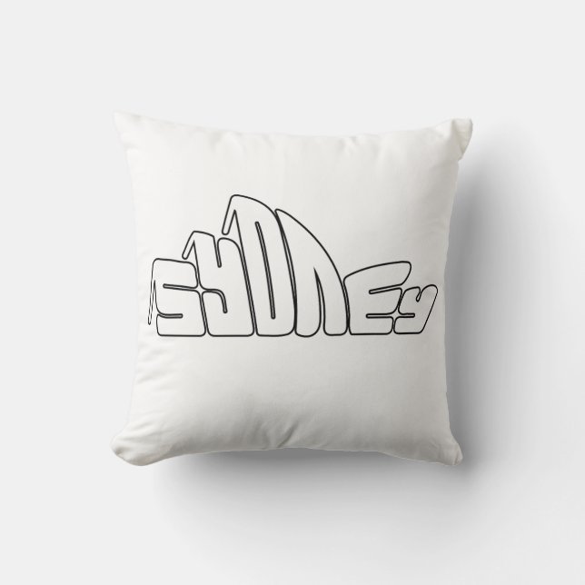 Sydney Retro Bubble Text Art Kissen (Vorderseite)