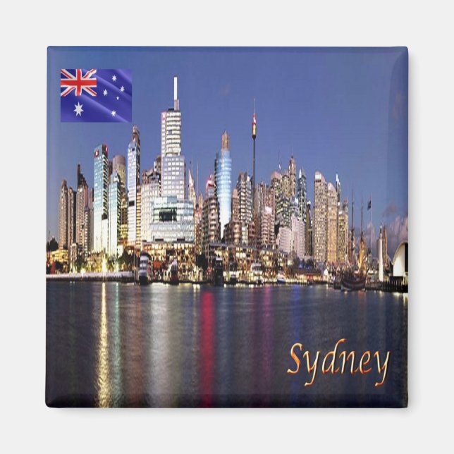 SYDNEY, Skyline, Australien, Ozeanien, Kühlschrank Magnet (Vorne)