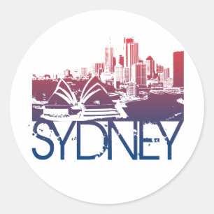 Sydney-Skyline-Entwurf Runder Aufkleber