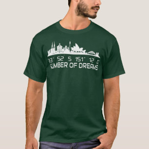 Sydney Skyline GPS koordiniert City Australia T-Shirt