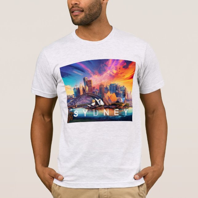 Sydney Skyline Graffiti Art T-Shirt (Vorderseite)