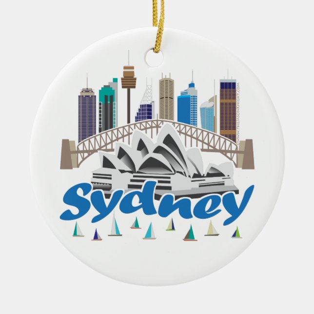 Sydney-Skyline Keramik Ornament (Vorne)