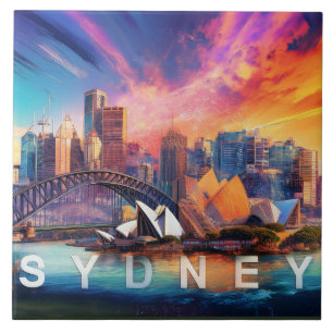 Sydney Skyline Kunst Fliese