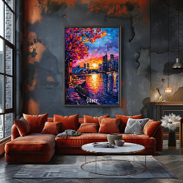 Sydney Skyline Poster - Vibranding Australia Wall 