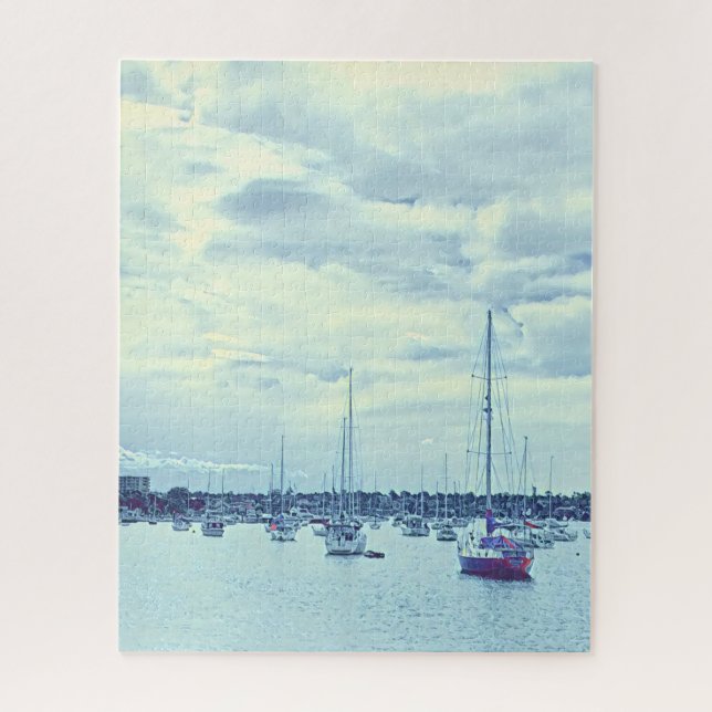 Sydney Szene Yachten im Hafen Drummoyne (Vertikal)