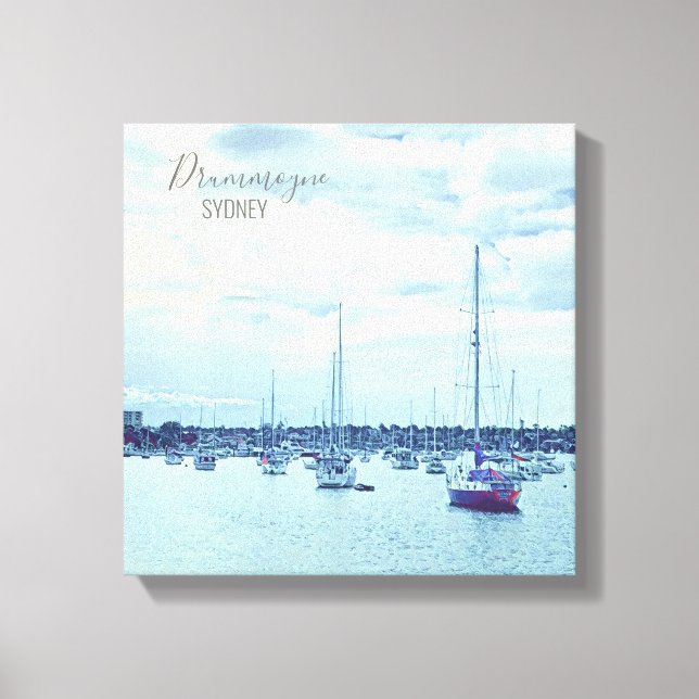 Sydney Szene Yachten im Hafen Drummoyne Leinwanddruck (Vorderseite)