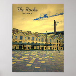 Sydney Vintag Rocks landschaftliche Reise Poster