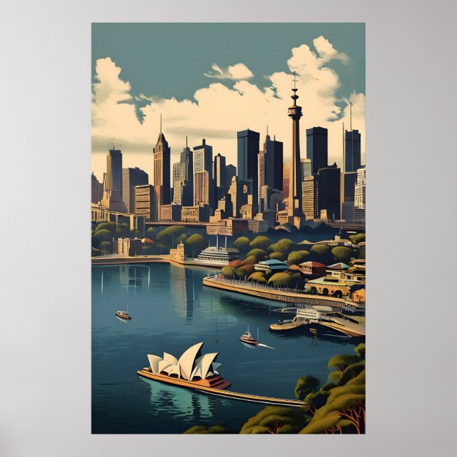Sydney Vintage-Plakat Poster (Vorne)