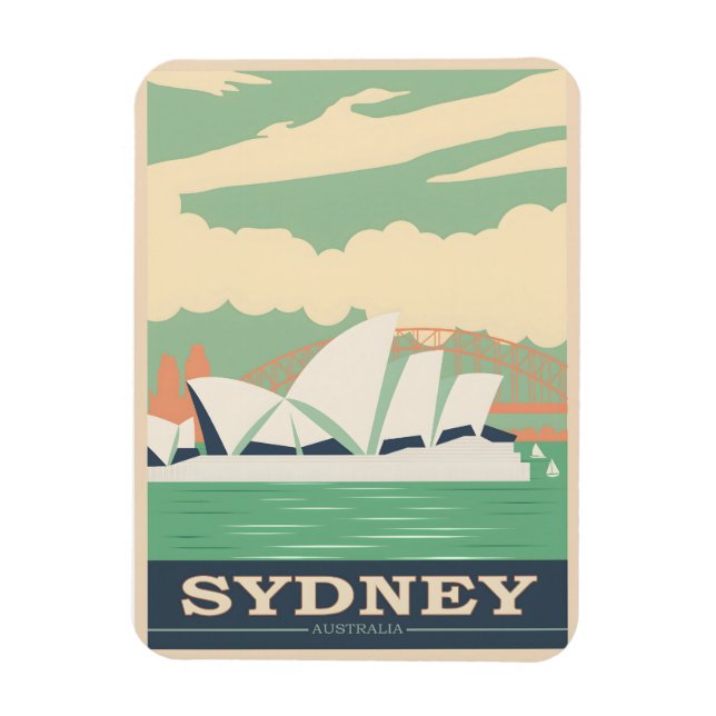 Sydney Vintage Poster Magnet (Vertikal)