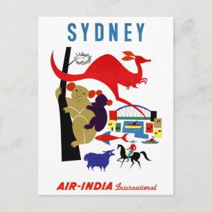 Sydney Vintage-Reiseplakat restauriert Postkarte