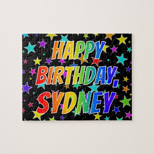 "SYDNEY" Vorname, Spaß "GLÜCKLICHER GEBURTSTAG" (Horizontal)