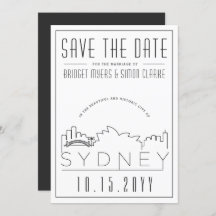 Sydney Wedding Deko Style Skyline Save the Date