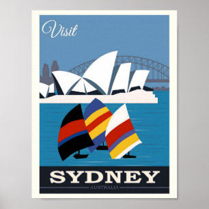 Sydney's Opera House und Harbour Bridge, Travel Poster