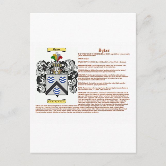 Sykes (Bedeutung) Postkarte (Vorderseite)