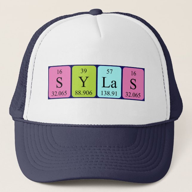 Sylas periodischer Tabellenname Truckerkappe (Vorderseite)
