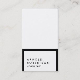 Sylish Black Border White Consultant Business Card Visitenkarte