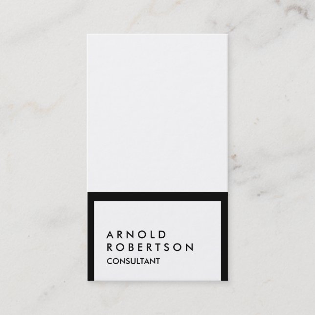 Sylish Black Border White Consultant Business Card Visitenkarte (Vorderseite)