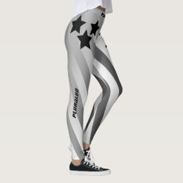 Sylish mit Monogramm Graugymnastiktrainer Leggings