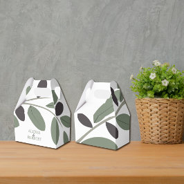 Sylized Olive Zweig Mittelmeercharme Hochzeit Geschenkschachtel