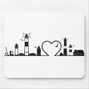SYLT Nordsee Insel Skyline Silhouette Mousepad