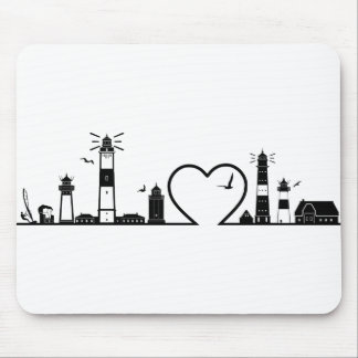 SYLT Nordsee Insel Skyline Silhouette Mousepad