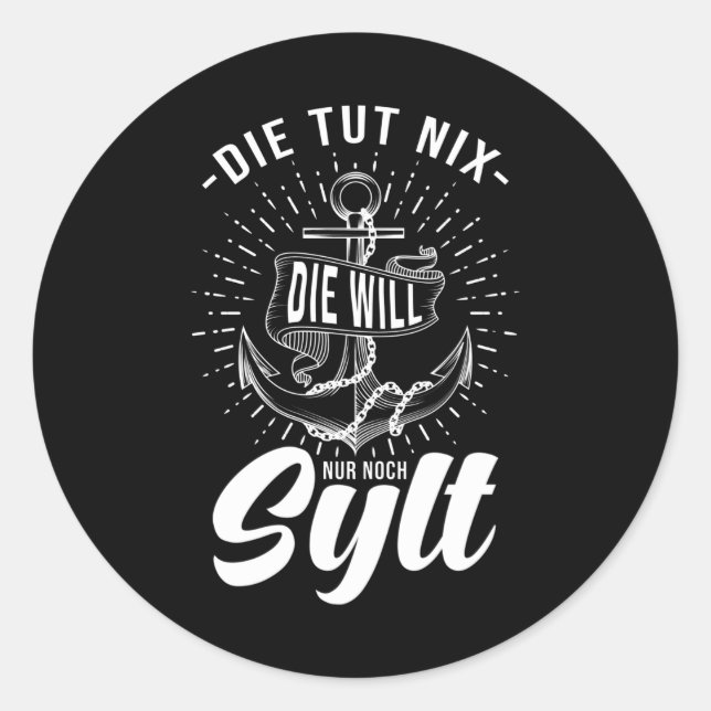 Sylt Runder Aufkleber (Vorderseite)