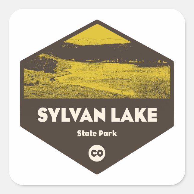 Sylvan Lake Staaten Park Colorado Quadratischer Aufkleber (Vorderseite)
