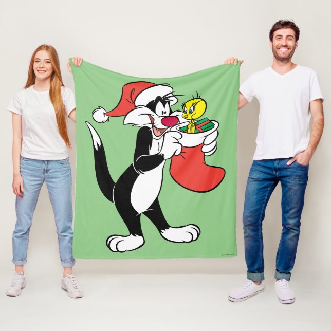 Sylvester Cat with Stocking Fleecedecke (Beispiel)
