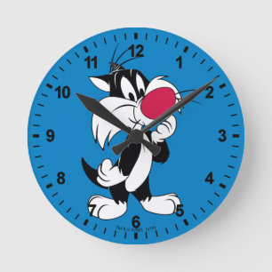Sylvester Jr.   Klassische Pose Runde Wanduhr