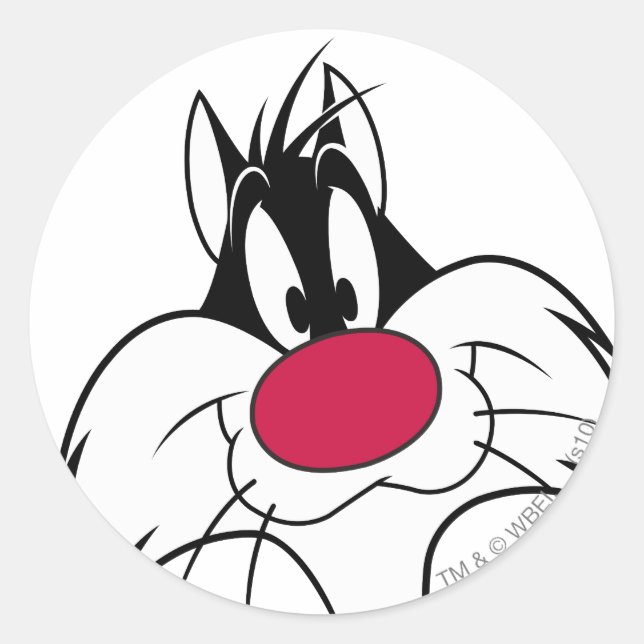 SYLVESTER™ Red Nose Face Runder Aufkleber (Vorderseite)