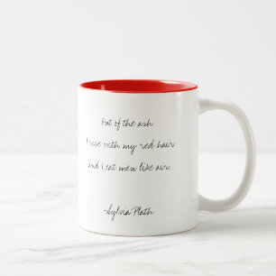 Sylvia Plath, handgeschriebene Zitat-Tasse Zweifarbige Tasse