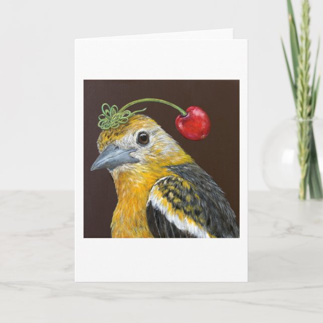 Sylvie the Baltimore oriole Grußkarte Karte (Vorderseite)