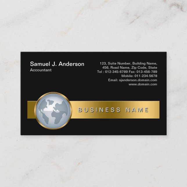 Symbol "Accountant Finance Services Gold Strip Glo Visitenkarte (Vorderseite)