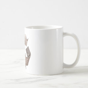 Symbol auf Weiß gerecycelt Kaffeetasse