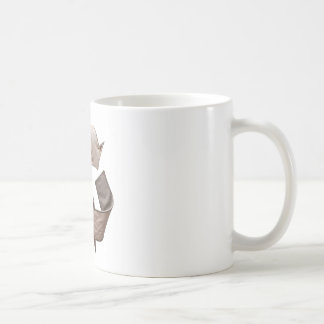 Symbol auf Weiß gerecycelt Kaffeetasse