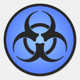 Symbol-Aufkleber der blauen Biogefährdung Runder Aufkleber