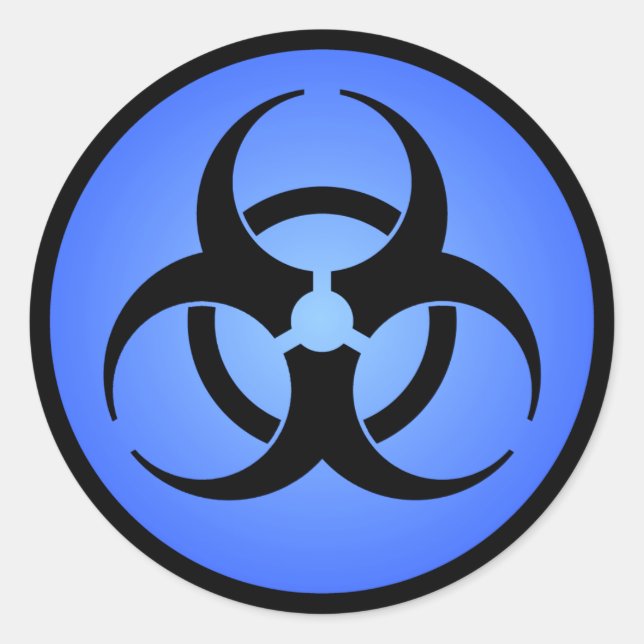 Symbol-Aufkleber der blauen Biogefährdung Runder Aufkleber (Vorderseite)