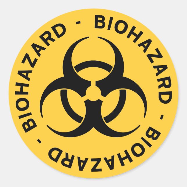 Symbol-Aufkleber für die gelbe Biogefährdung Runder Aufkleber (Vorderseite)