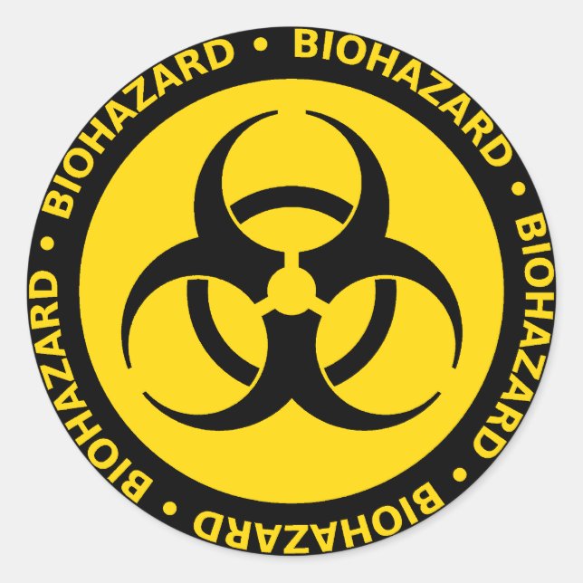 Symbol-Aufkleber für die gelbe Biogefährdung Runder Aufkleber (Vorderseite)