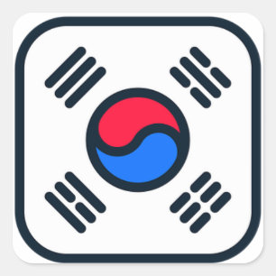 Symbol-Aufkleber für die koreanische Flagge Quadratischer Aufkleber