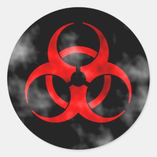 Symbol-Aufkleber für die Rote Biogefährdung rauche Runder Aufkleber