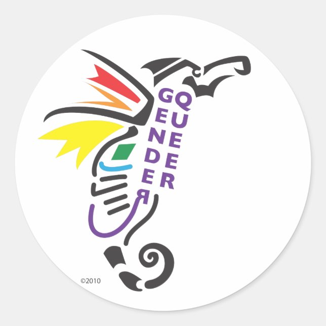 Symbol-Aufkleber für Genderqueer (klein 1,2 Zoll) Runder Aufkleber (Vorderseite)