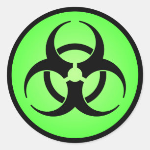 Symbol-Aufkleber für grüne Biogefährdung Runder Aufkleber