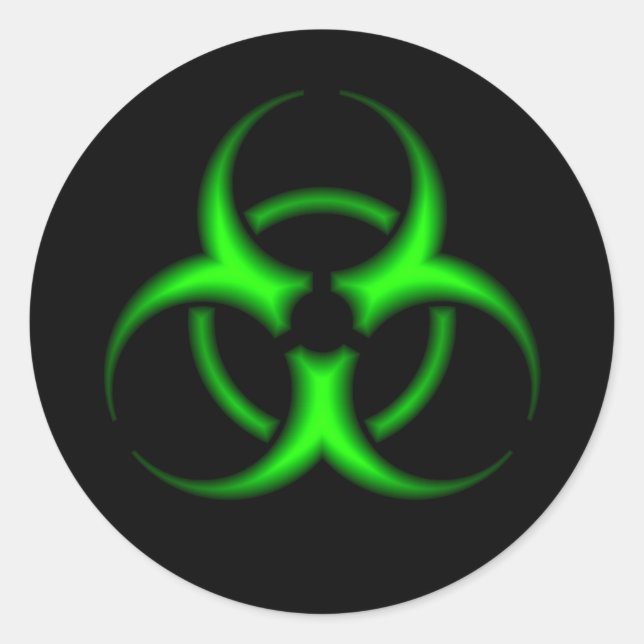 Symbol-Aufkleber für grüne Biogefährdung Runder Aufkleber (Vorderseite)