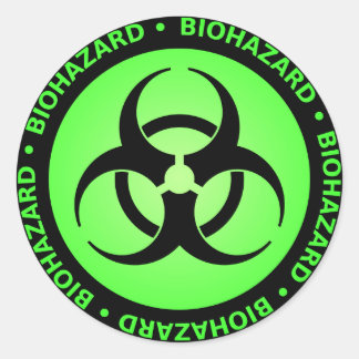 Symbol-Aufkleber für grüne Biogefährdung Runder Aufkleber